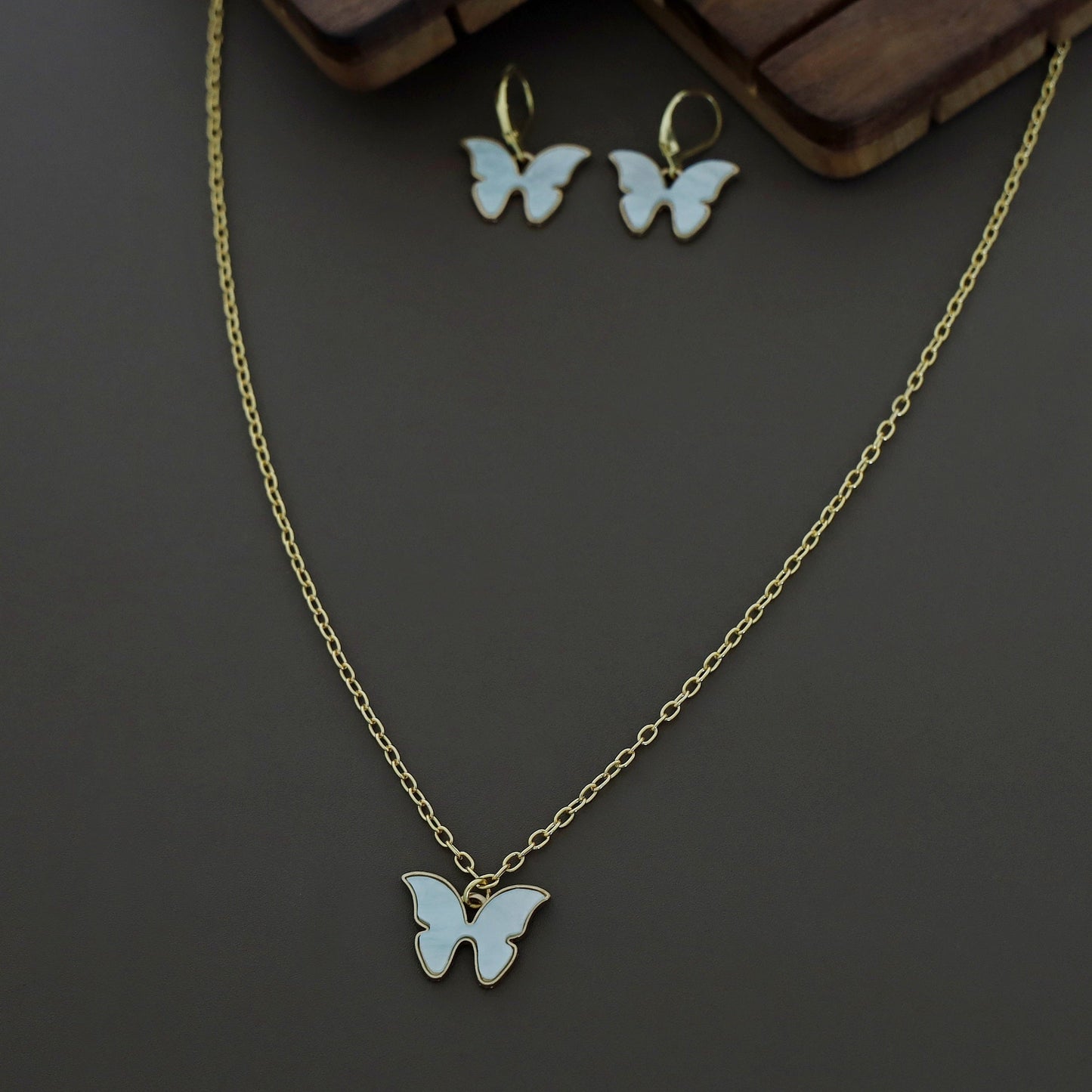 Butterfly Neckpiece With Hoop Earring